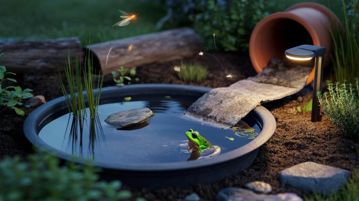 Attract frogs at night with this small pond trick