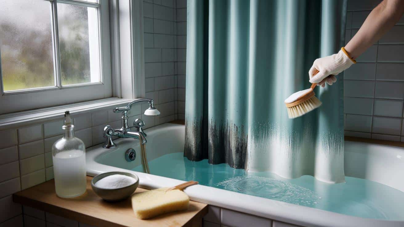 Brits, are you ruining your shower curtain? 30-minute fix with 1 litre vinegar and 3 tbsp bicarb