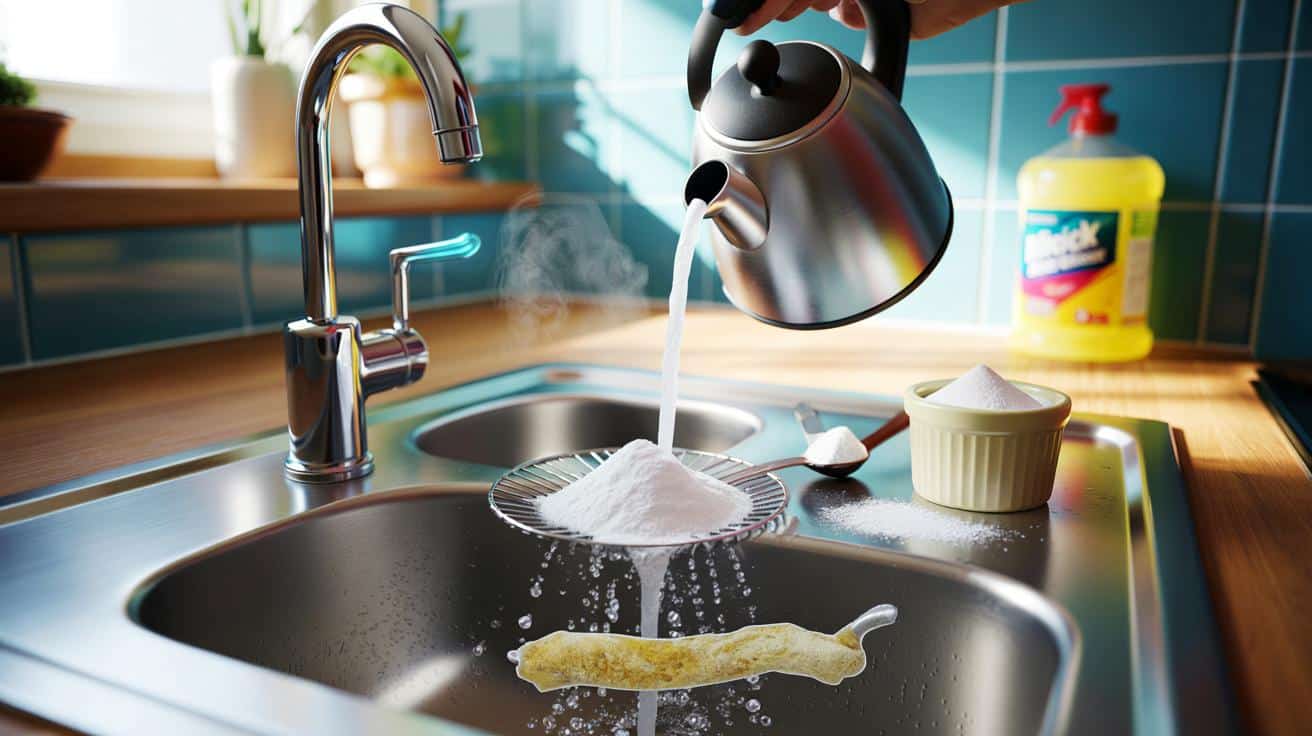 Brits, stop pouring bleach: a 2‑minute 50p bicarbonate fix clears your sink with 500 ml hot water