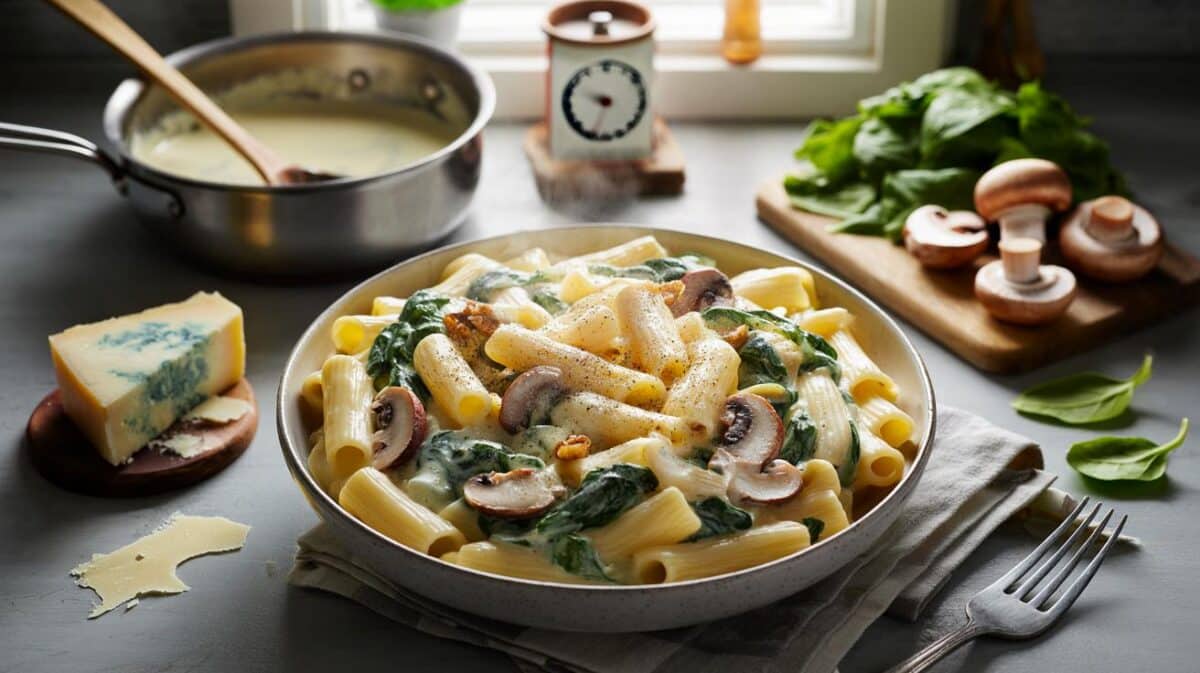 Brits turn to a £6, 25-minute creamy pasta with gorgonzola, spinach and mushrooms: will you try it?