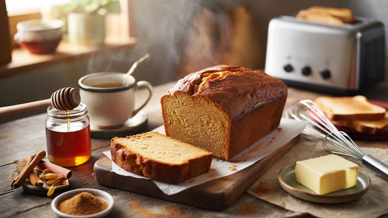 Brits, will you skip toast for this 40‑minute ginger loaf: try 200 g flour, 100 g honey at 165°C