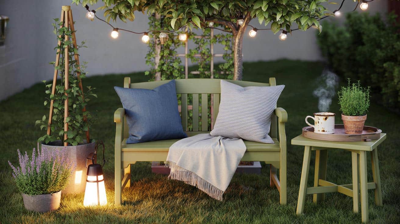 How to accessorise and decorate your garden bench easily