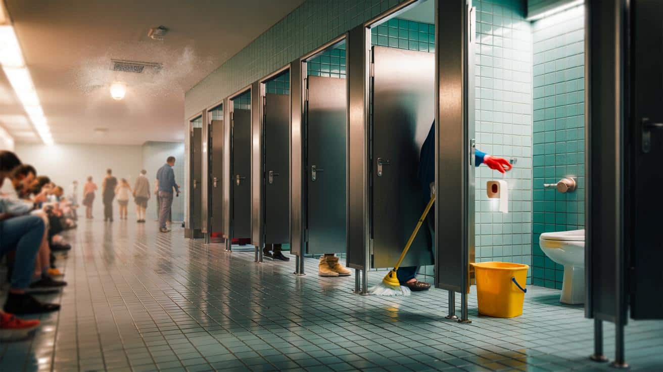 Public loo doors stop short for your safety and wallet: 5 reasons, 61% discomfort, faster queues?