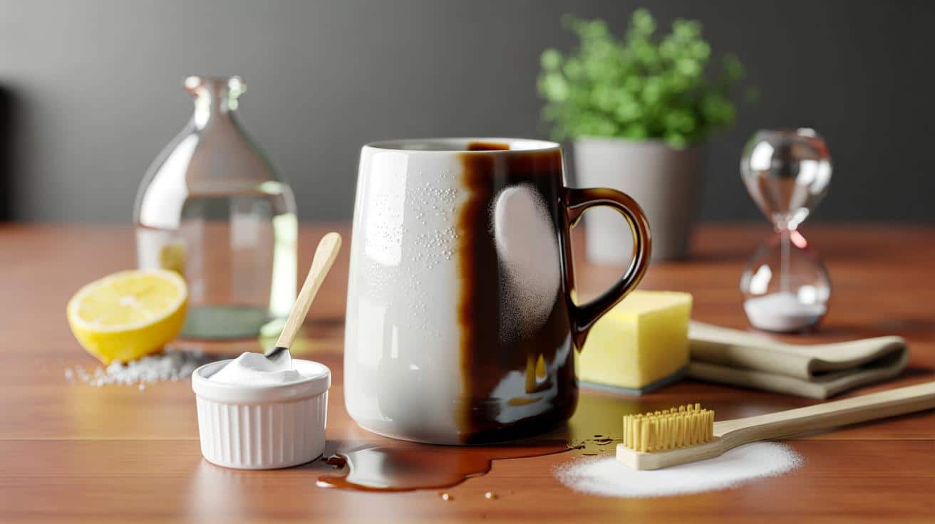 Stained mugs sorted in 15 minutes: can a 30g bicarbonate paste erase 98% of your coffee marks?