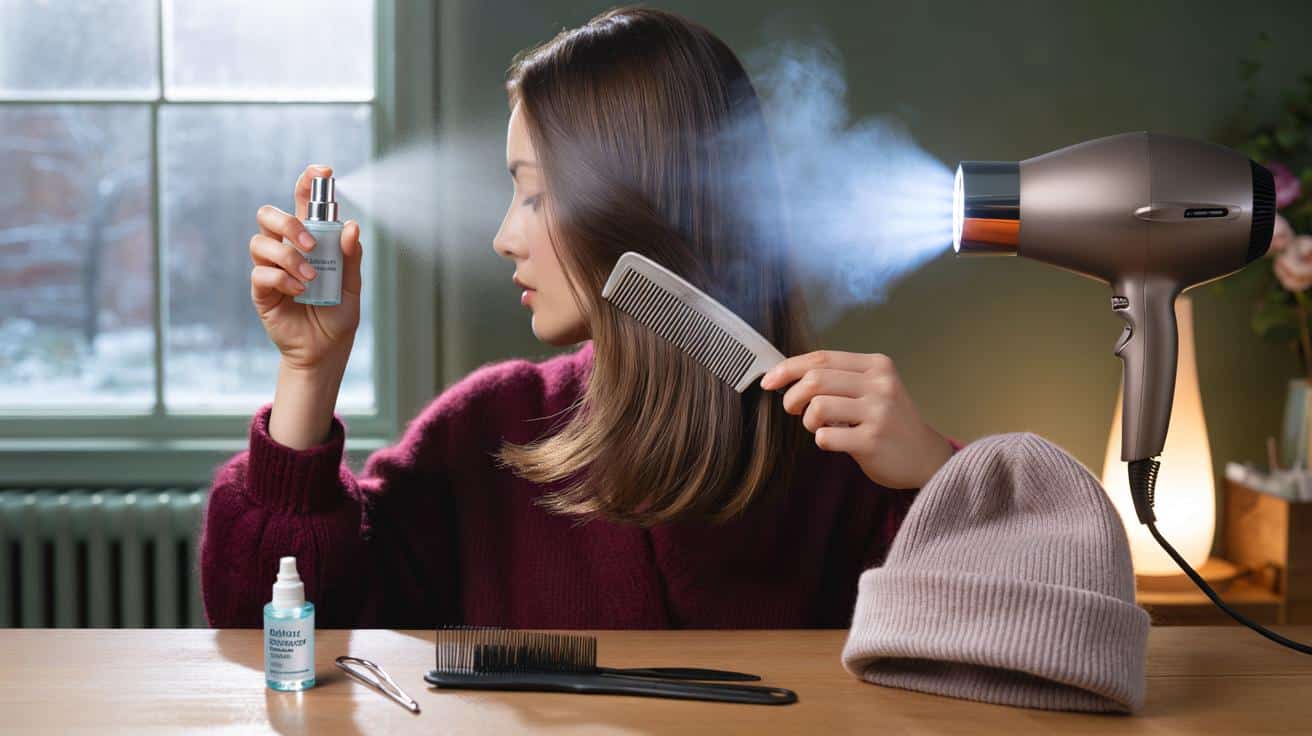 Winter static making your hair wild? the £6 trick pros use: 2 spritz, 1 metal comb, 10 seconds