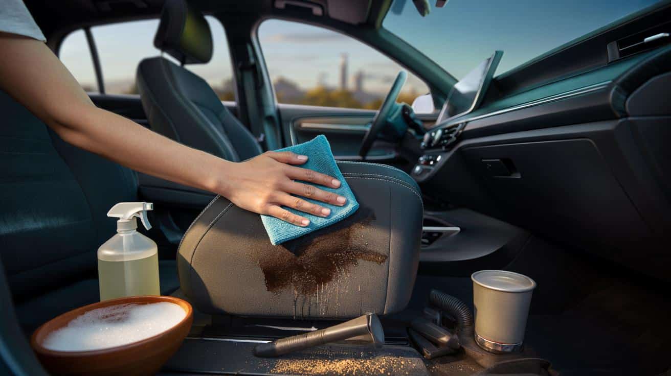 Your car seats look ruined? save them in 10 minutes with this £1 mix : 500 ml water, 50 ml vinegar