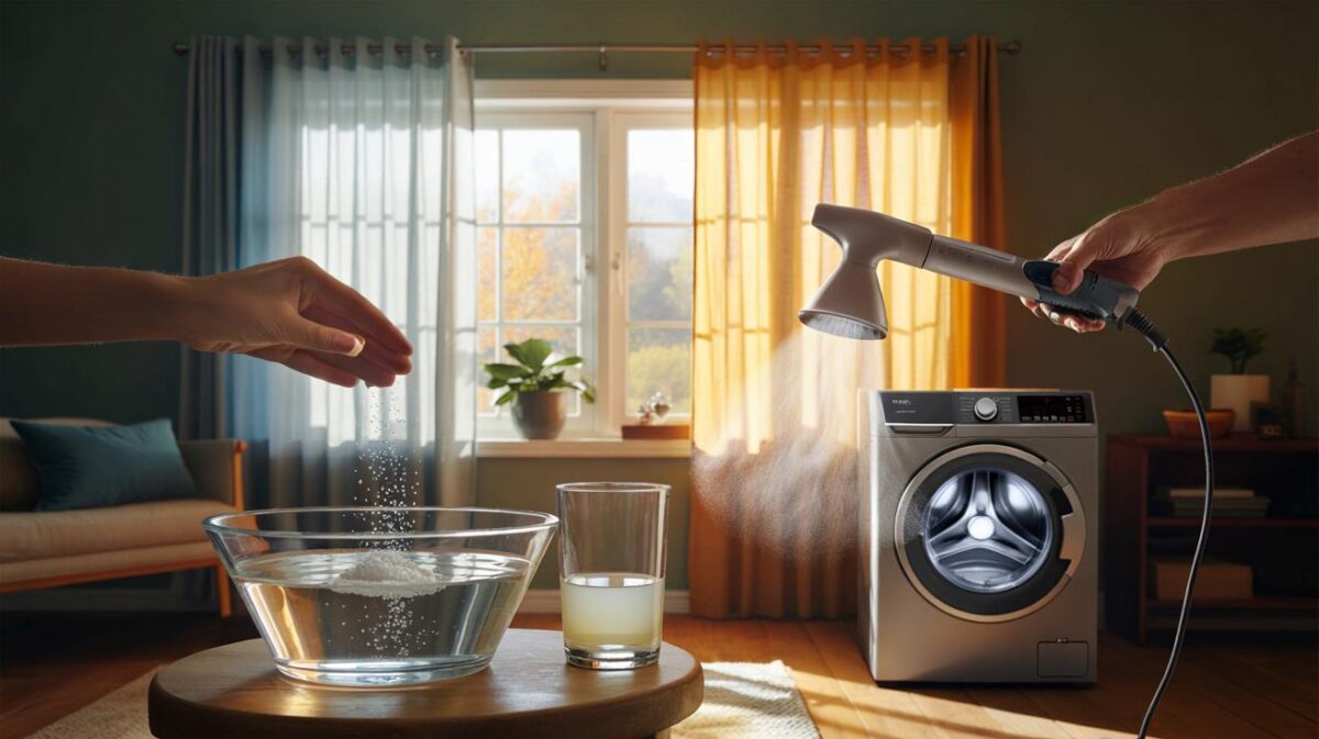 Your curtains look tired? 3-step fix with 1–2 handfuls of salt, 0.5 glass vinegar and 30°C wash