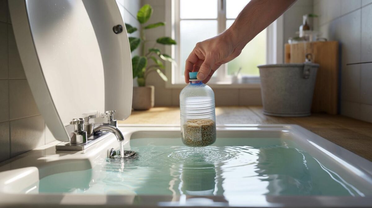 Your loo is wasting 9 litres a flush : could a 50p bottle save your family 30% on water today?