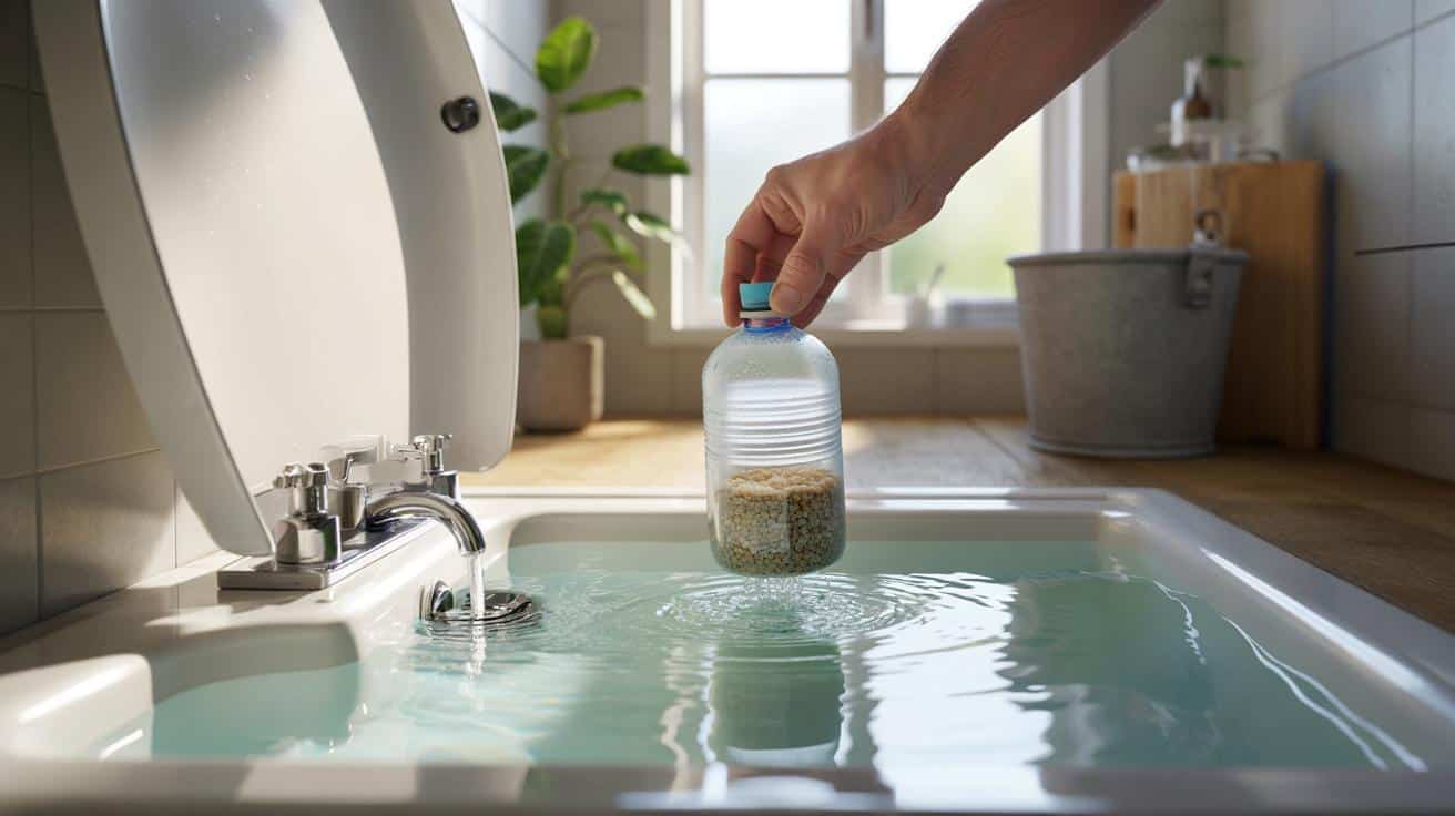 Your loo is wasting 9 litres a flush : could a 50p bottle save your family 30% on water today?